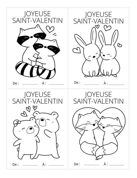 cartes de Saint-Valentin à colorier imprimables 12 ans