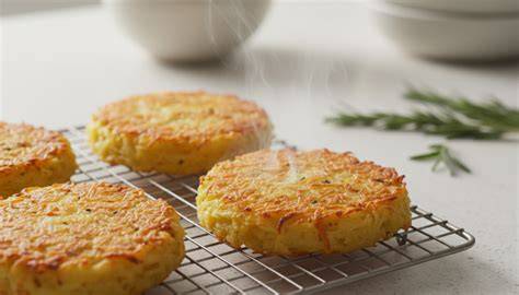 galettes dorées et garnitures appétissantes