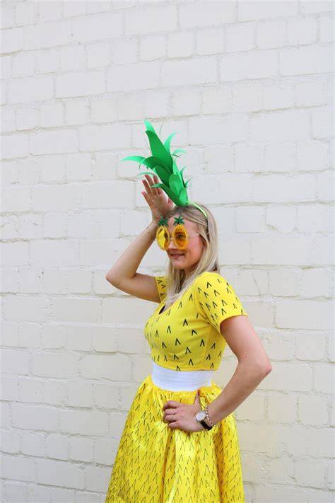 costume ananas femme feuille verte