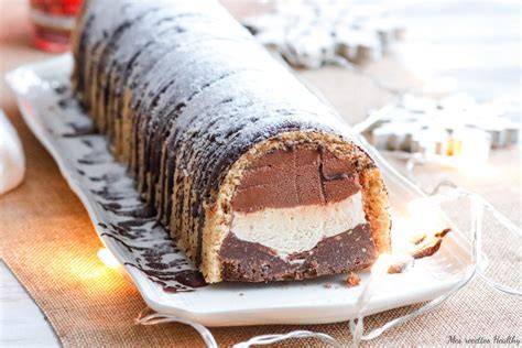 image bûche glacée chocolat noir degustation