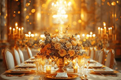 image de décor doré et table festive