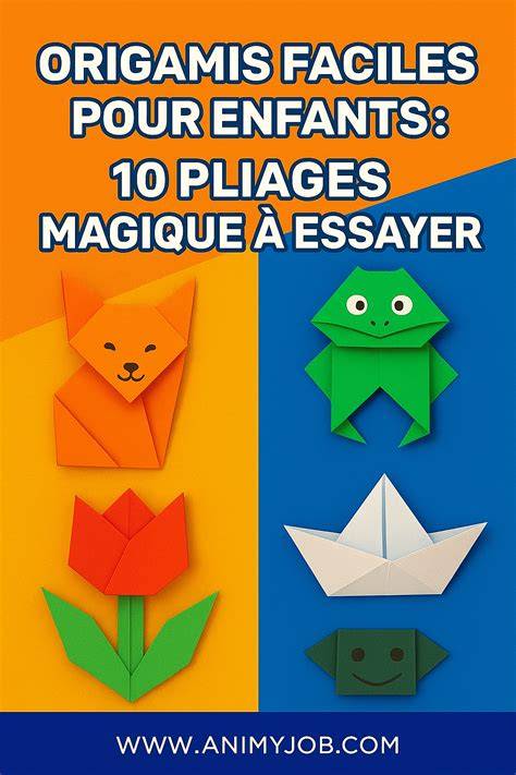 pictogrammes et schémas de pliages pour enfants