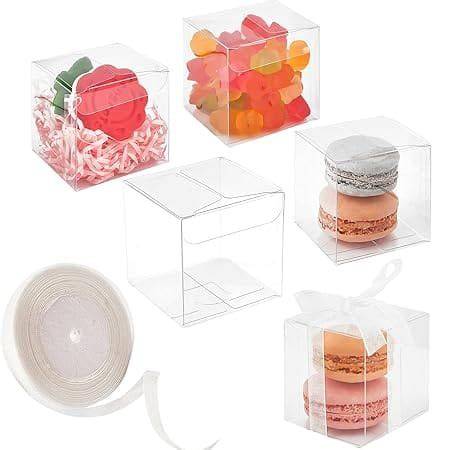 Boîtes dragées transparentes et échantillons