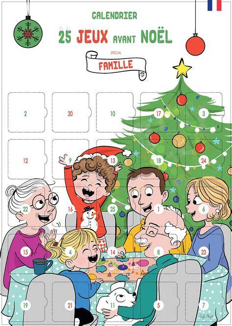 calendrier de l'avent famille illustration