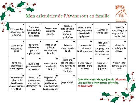 exemple contenu calendrier avent famille
