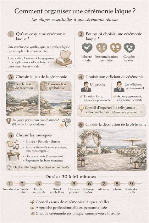 Infographie sur les étapes d'une cérémonie laïque