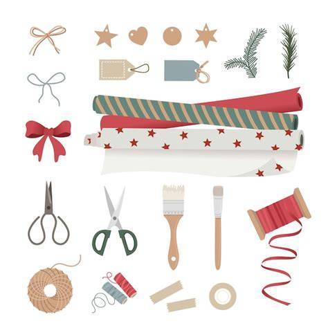rubans emballage cadeau illustration matières