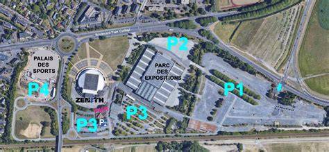 plan des parkings proche du Zénith