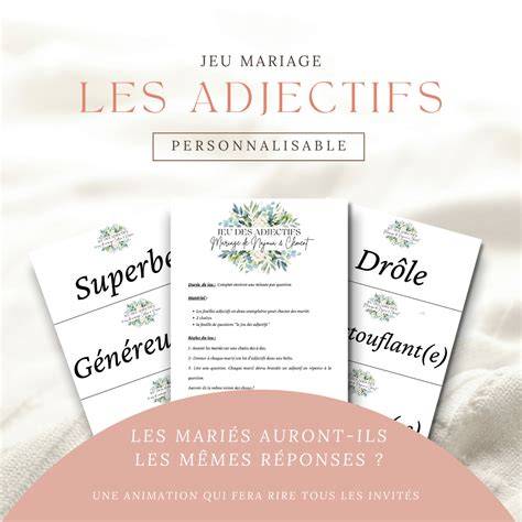 grille questions adjectifs mariage