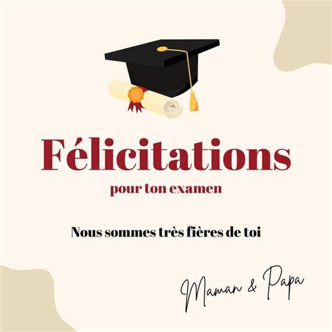 Carte félicitations examens et diplômes infographie