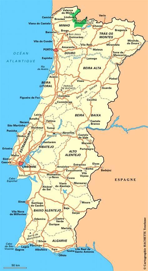 carte du portugal et dates historiques