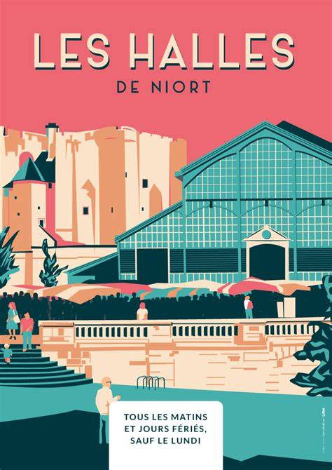 illustration festive des halles