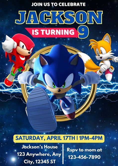 visuels graphismes Sonic invitation