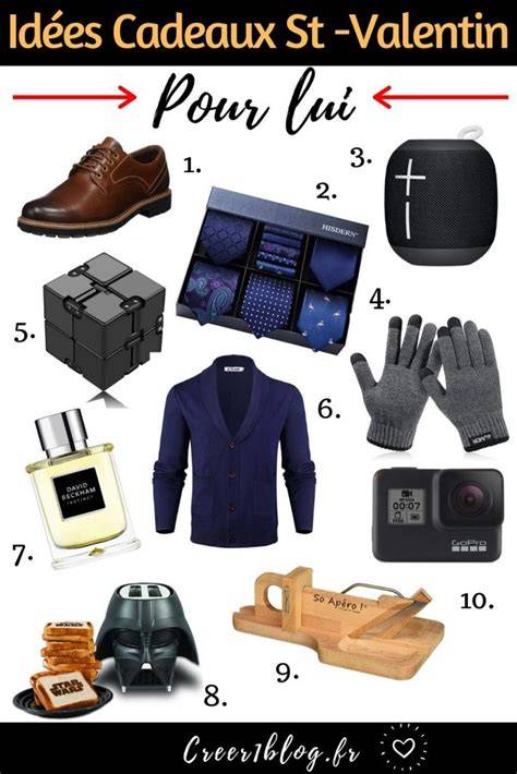 idées cadeaux Saint-Valentin homme infographie