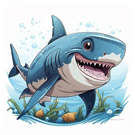 illustration requin capuche 3D visage poisson