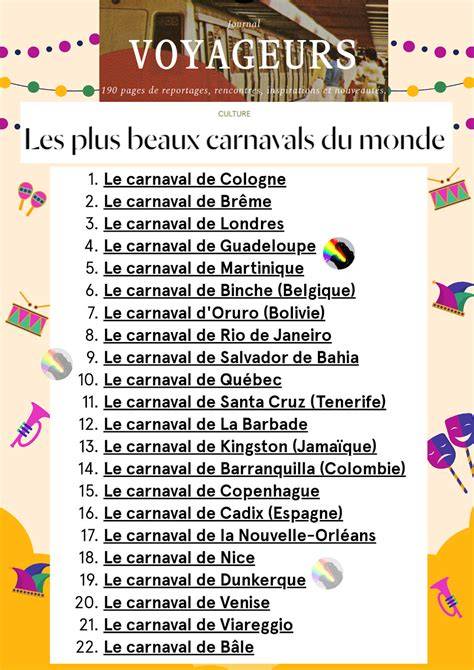 carnavals dans le monde infographies profils