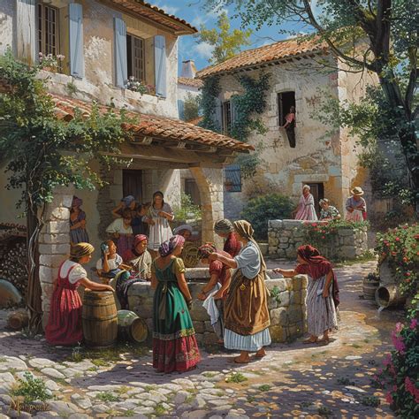 illustration lavandière et lavoir provençal