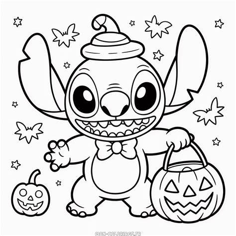coloriages Stitch halloween illustration