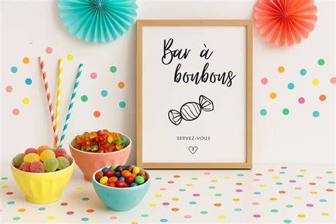 illustration bar à bonbons thème et décoration