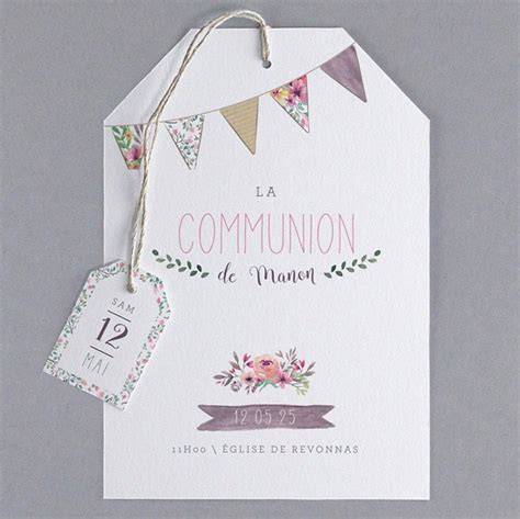 image de faire-part de communion moderne