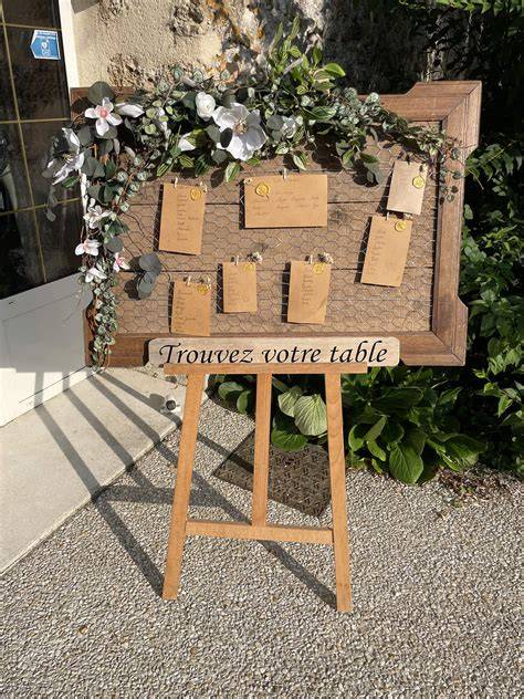 Plan de table coeur cadre bois