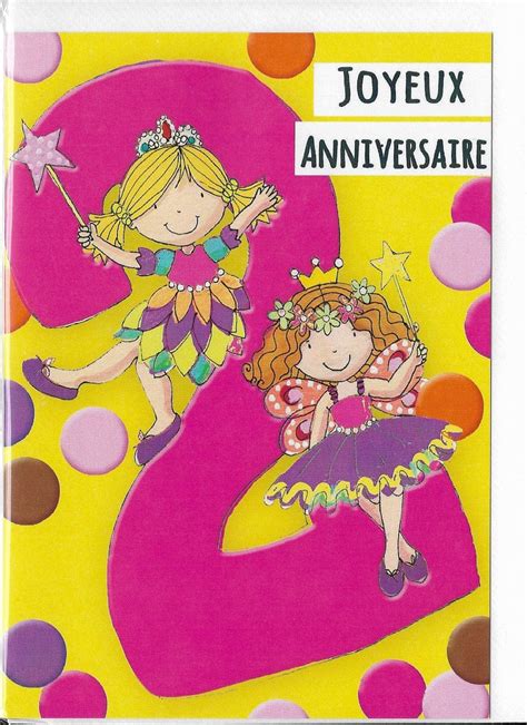 carte anniversaire fille 2 ans illustrée