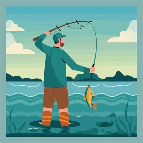 calendrier aventure peche illustration