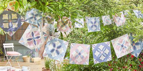 guirlande fanions en papier illustration et motifs