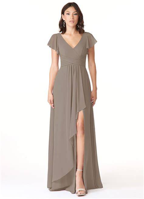 robe demoiselle d'honneur taupe élégante