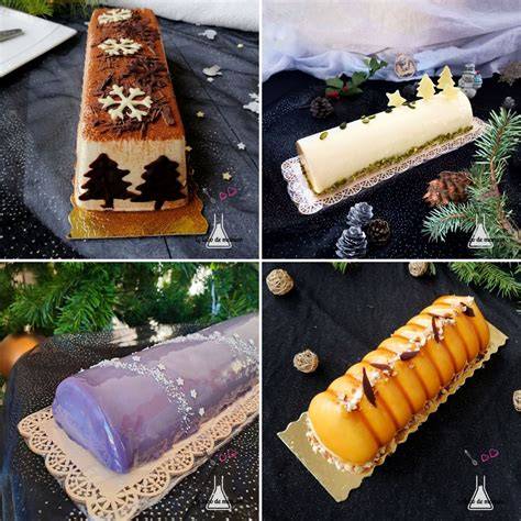 bûches de Noël et renard motif bois neige