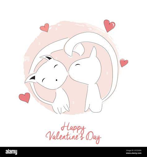 illustration chats Saint-Valentin
