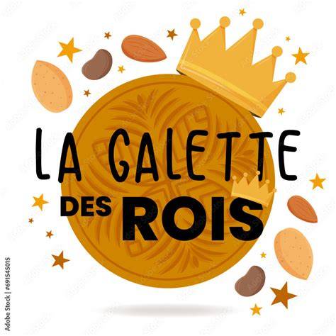 galette roi fèves dorées illustration
