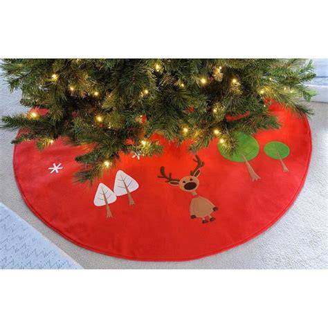 Jupe de sapin velours rouge Lumi 120 cm