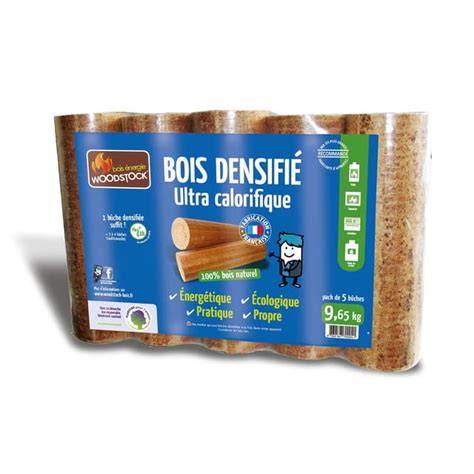 Infographie rendement calorifique bûches densifiées