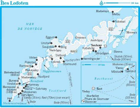 Carte régionale des îles et villages romantiques