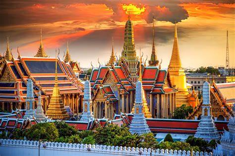 Bangkok Wat Phra Kaew Wat Pho balade en bateau