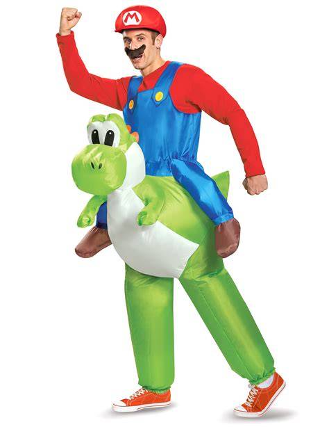 Costume gonflable Mario sur Yoshi forme et détails