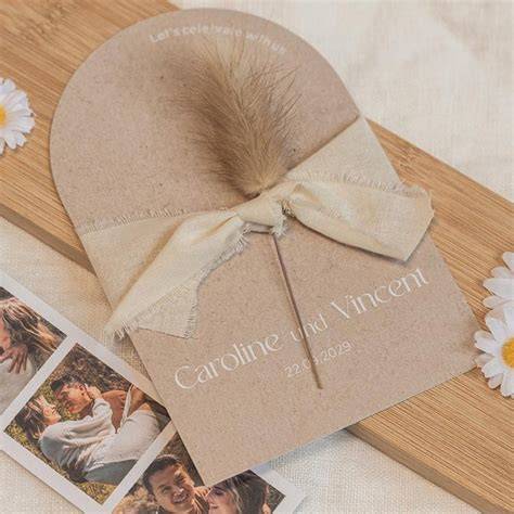 ruban satin et kraft faire-part