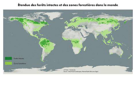 Carte des forêts et zones menacées par l’exploitation