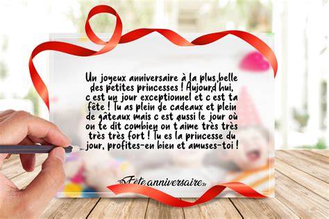infographie: structure d’un message anniversaire enfant