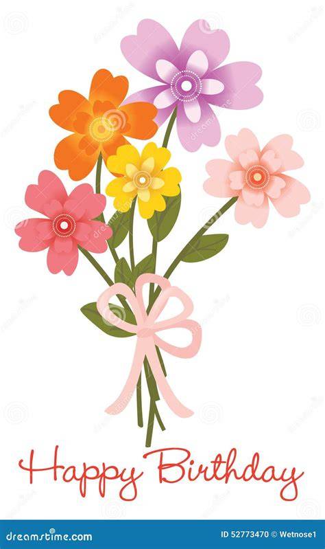 fleurs illustration bouquet anniversaire couleurs