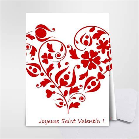 Carte Saint Valentin motifs romantiques et poétiques