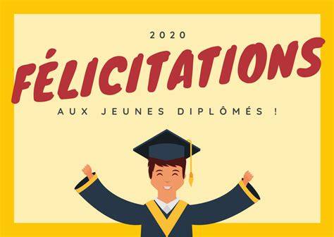 illustration félicitations diplôme et messages