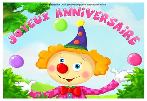carte anniversaire enfant animation