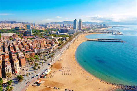 photographie de la Barceloneta et vue mer