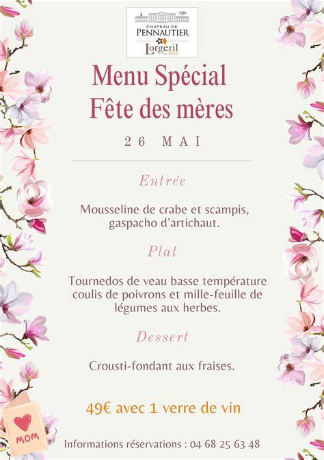 illustration d’un menu spécial fête