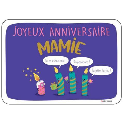 carte anniversaire mamie visuel