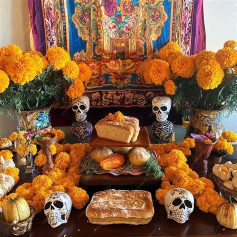 Calaveras papier et ofrenda familiale
