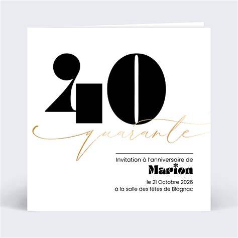 Carte invitation 40 ans Cuba design tropical moderne