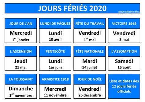 calendrier des jours fériés et ponts en France